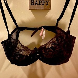 Victoria’s Secret black lace Demi bra